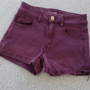 AE hi rise shorts purple